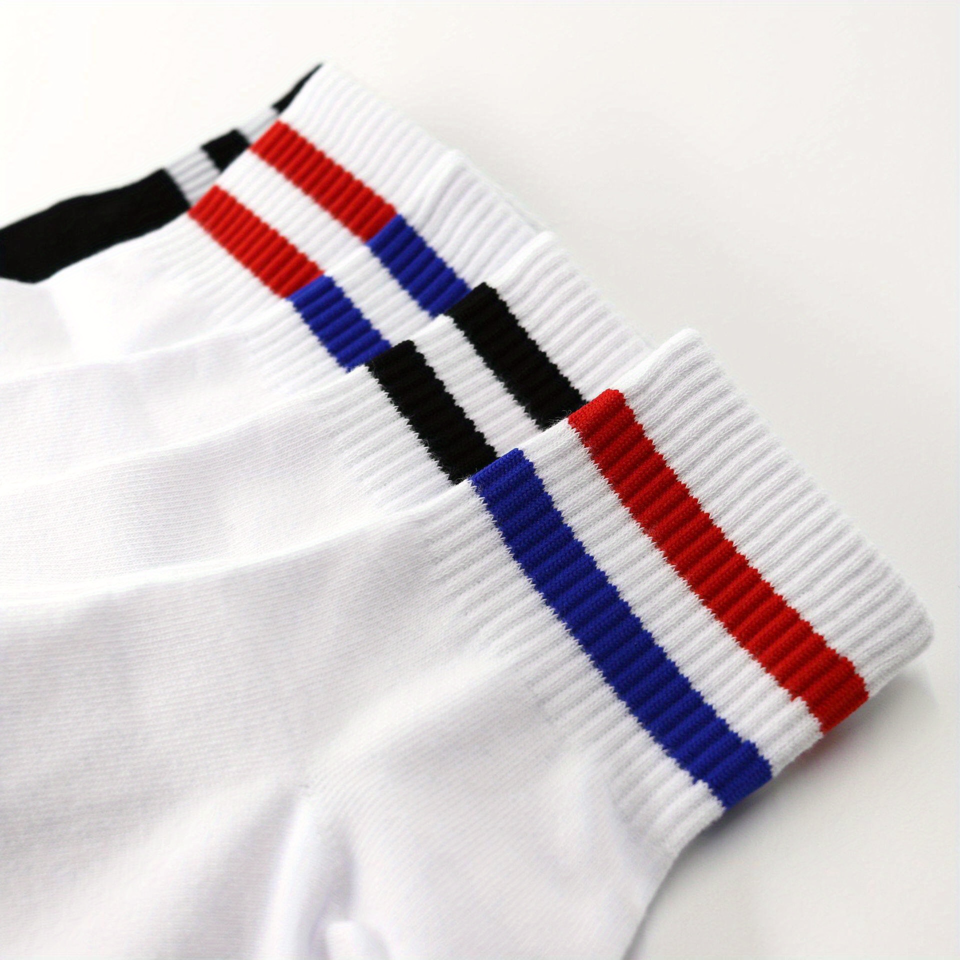 Racer - Navy, Red & White. USA-made Stripe Ankle Athletic Socks - Boldfoot  Socks