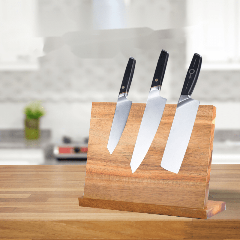 Soporte para cuchillos de cocina, estante de almacenamiento de madera  maciza para el hogar, a prueba