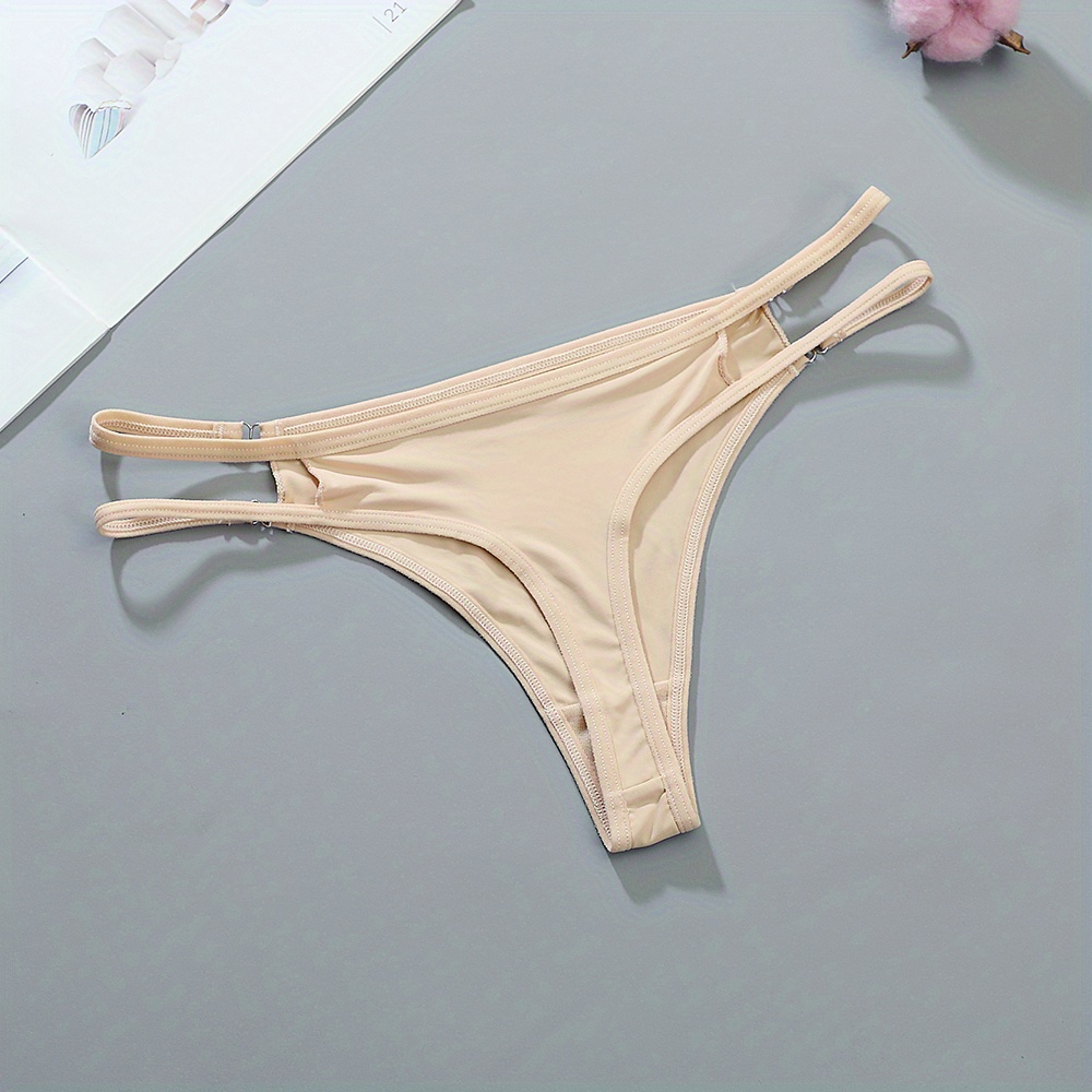 Double Thin Straps Thongs Hollow Ring Linked Low Waist - Temu