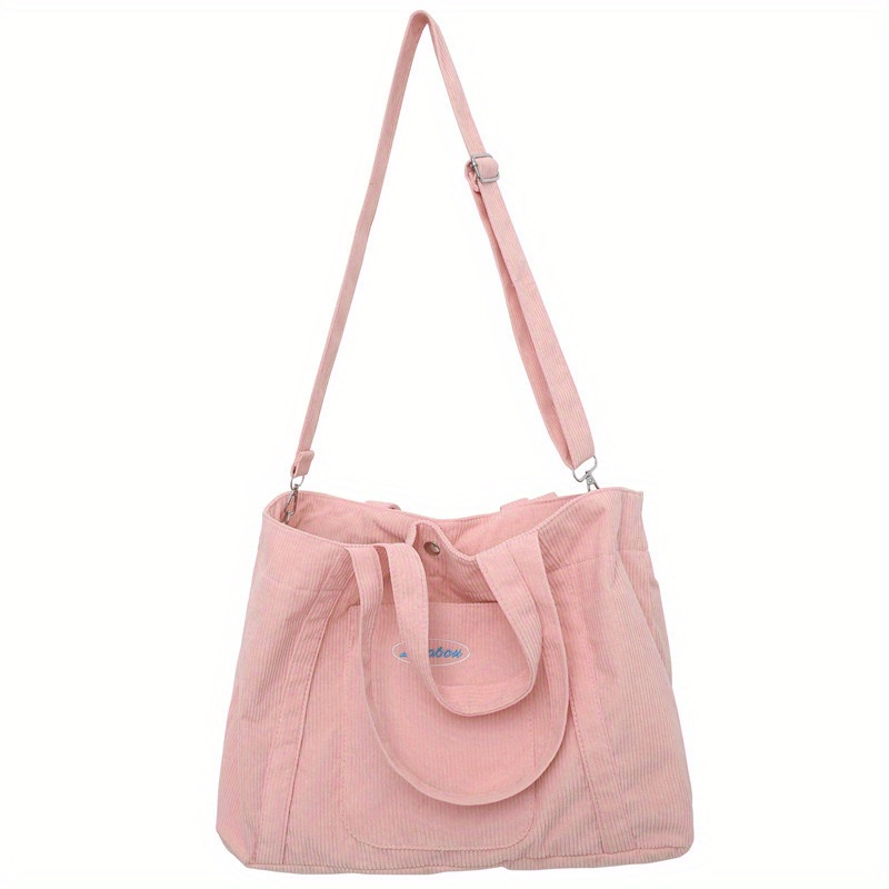 Corduroy Tote Bag Large Capacity All Match School Bag