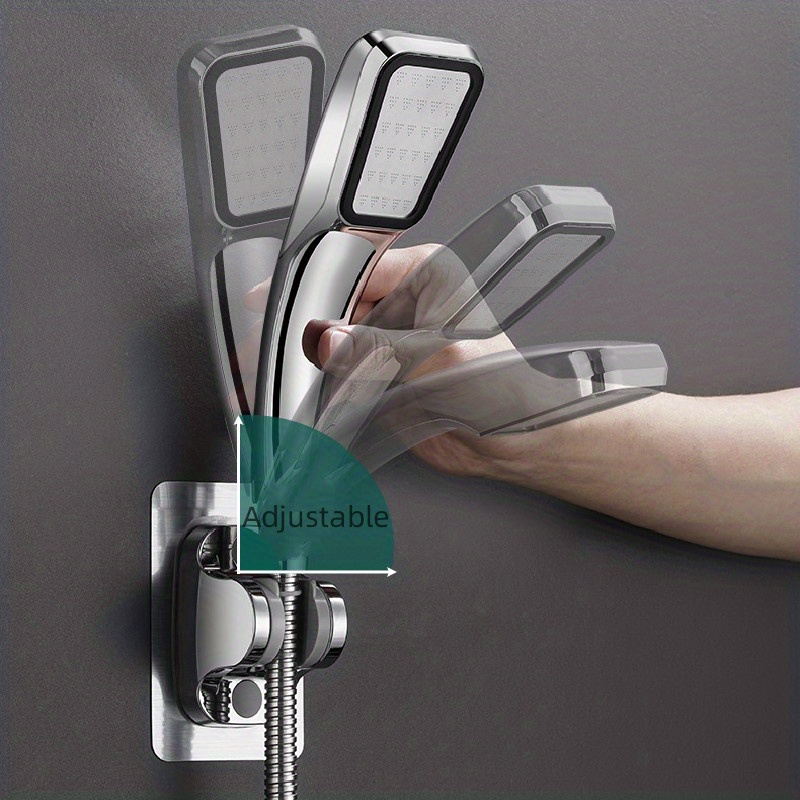 1pc Shower Head Holder Wall Mount Adhesive Adjustable Handheld Shower Wand  Holder No Drilling Wall Mount Bracket