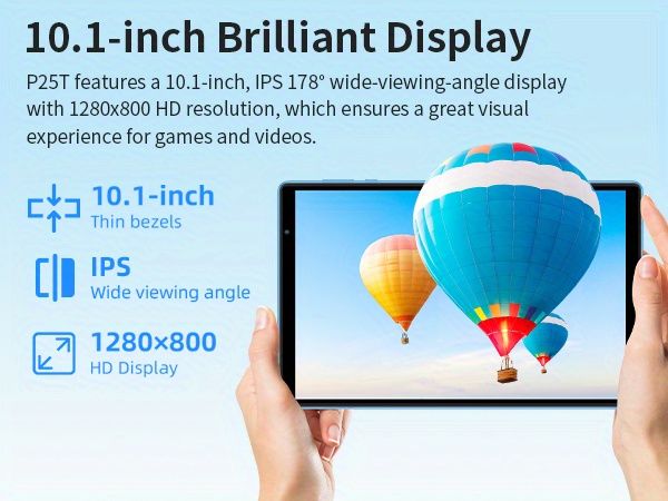 10.1 Inch Kids Education Tablet PC Teclast P25T 4GB RAM 64GB ROM 1TB Expand Android 12 OS Dual Camera 5000mAh Battery Blue Grey Color details 4