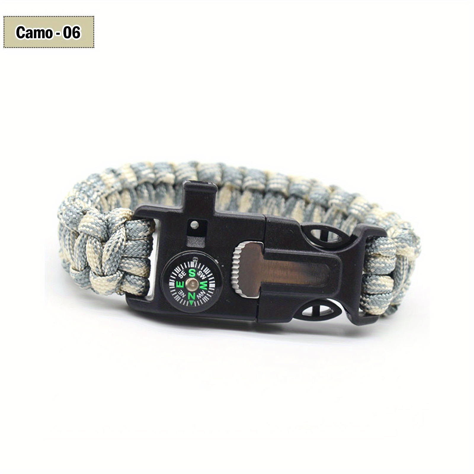 Multifunctional Paracord Bracelet: Compass Fire Starter - Temu