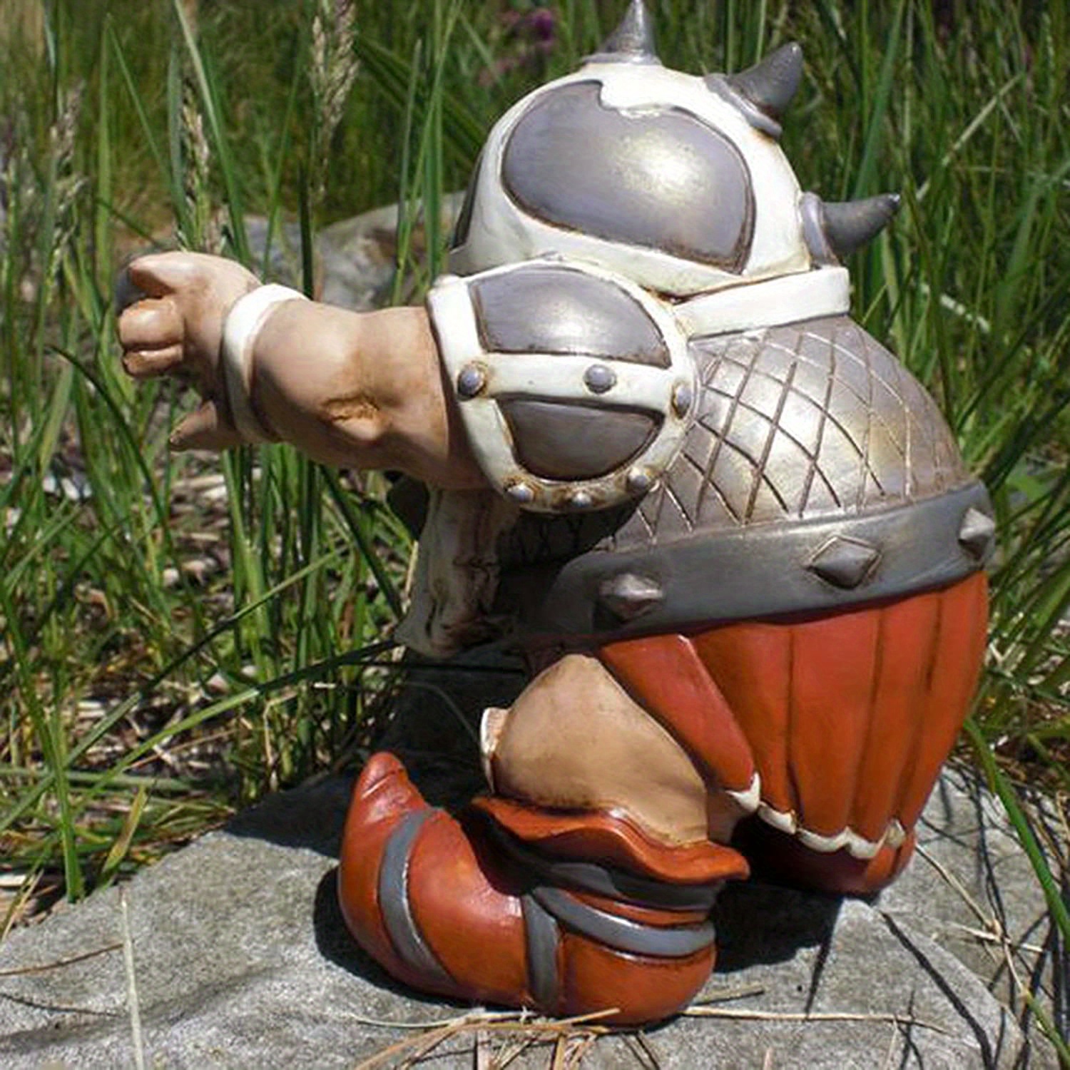 Viking Dwarf Gnome Statue Decor Viking Dwarf W/ Axe Hammer Temu