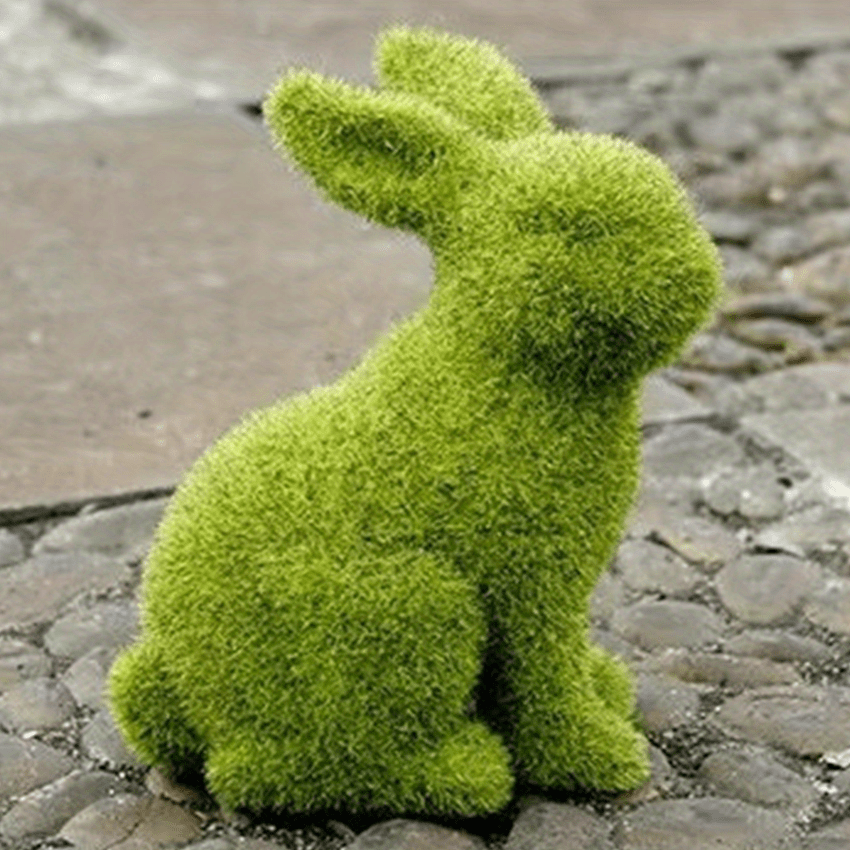 2 Pcs Pâques Furry Flocked Bunny Debout Mousse Lapin Couvert De Printemps  Gazon Artificiel Herbe Animal Figure pour Bricolage [492]