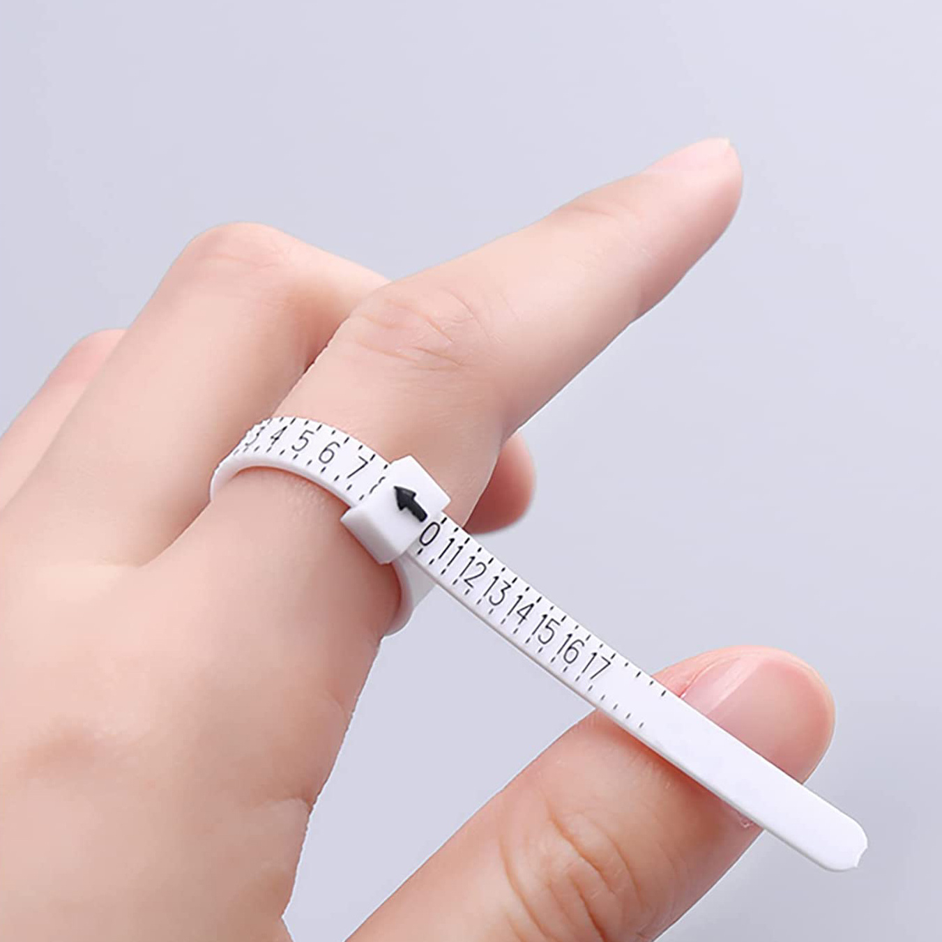 Dowsabel Ring Sizer Measuring Tool, Reusable Finger Size Measuring Tape with Magnified Glass, Clear and Accurate Jewelry Sizing Tool 1-17 USA Rings