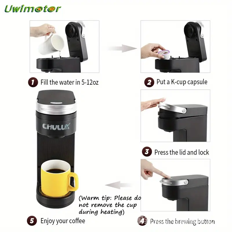 coffee maker single serve k cup pod coffee brewerfor rv and home barista 6 to 12 oz brew sizes details 1