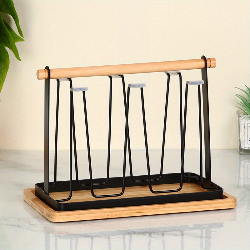 Wrought Iron Cup Drying Rack Stand Non-Slip Metal 6 Hook Cup Dryer Storage  Rack Glass Cup Holder Household Cups Organizer - AliExpress
