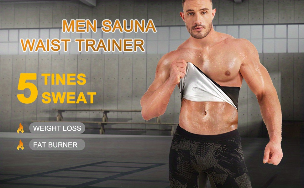 Men Fat Burning Flat Stomach Sweat Sauna Waist Trainer Waist