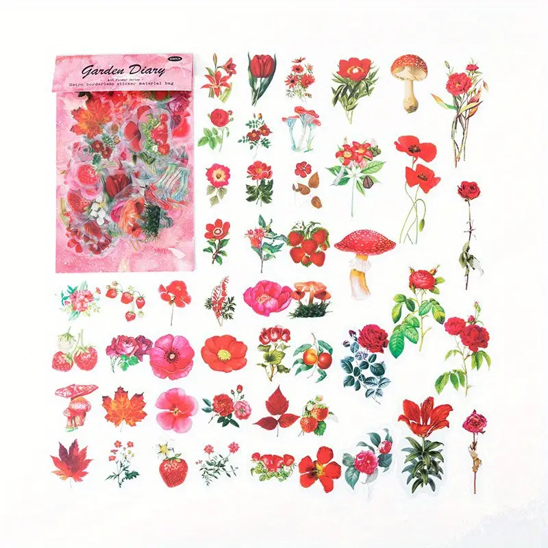 100pcs Flower Stickers Laptop Floral Decals Scrapbook Skateboard
