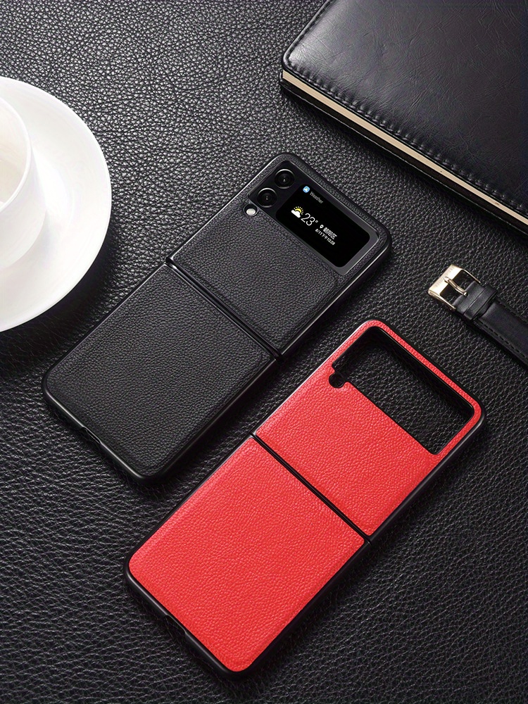 For Samsung Galaxy Z Flip 5/4/3 Shockproof Leather Hybrid Solid
