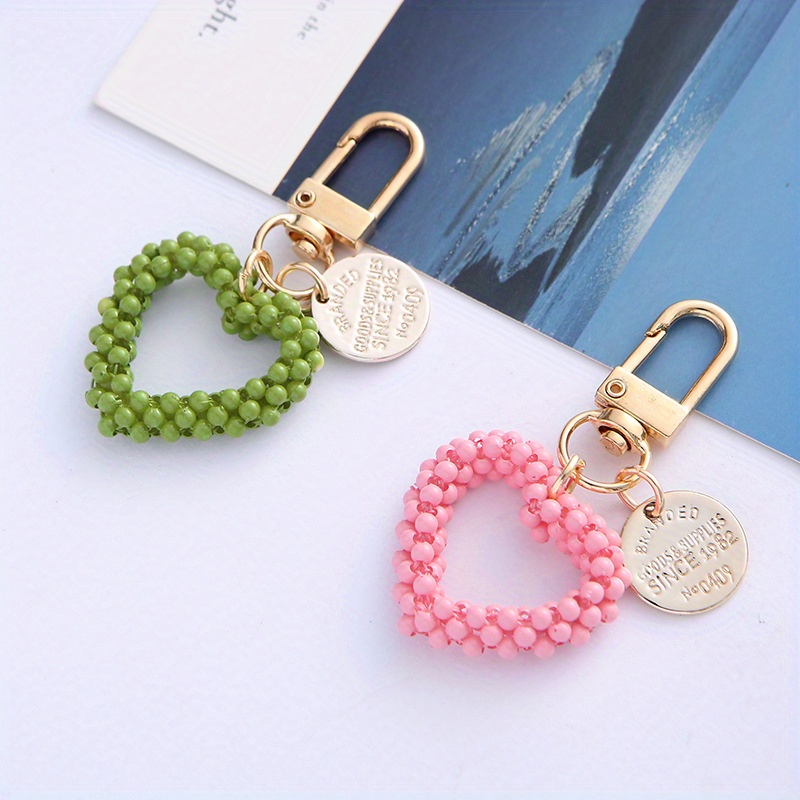 Cute Crystal Fashion Wristlet Straps Keyring Faux Pearl - Temu