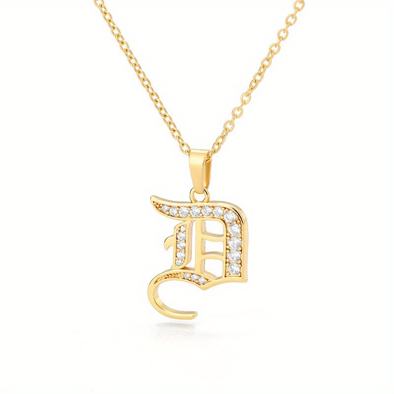 14k gold old english deals initial pendant