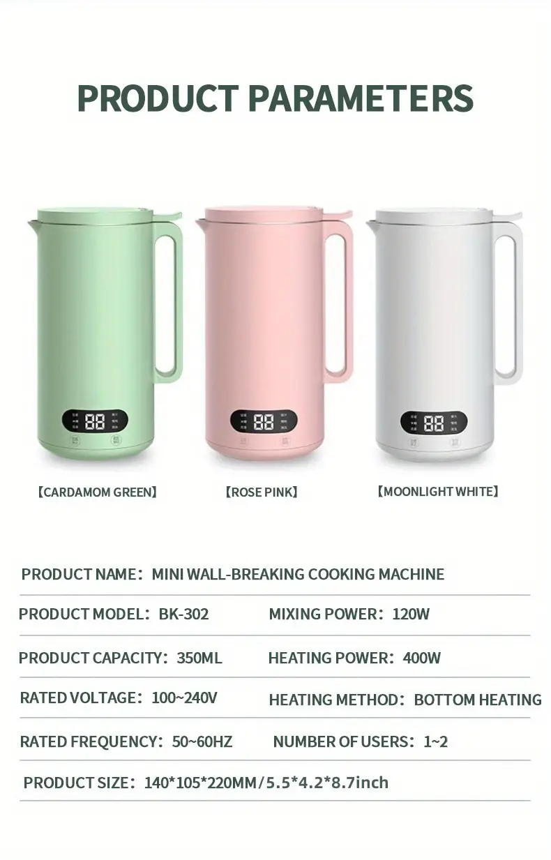 juicer blender soybean milk machine fully automatic household portable open cover safety switch touch control fruit juicer details 24