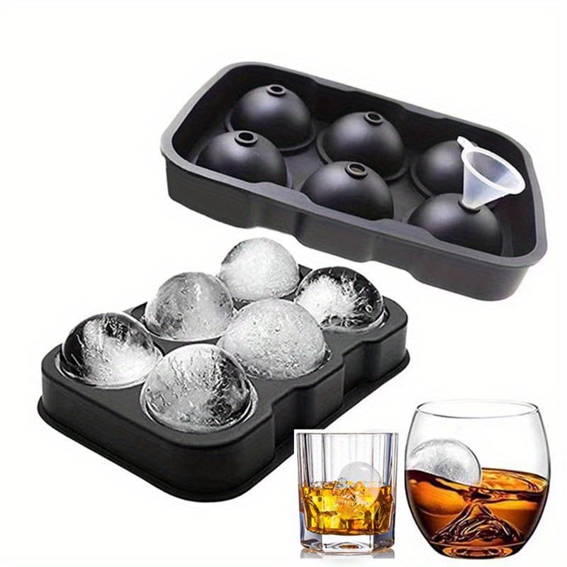 Bandejas de silicona para cubitos de hielo (juego de 2) moldes de bolas de  hielo para whisky, molde para hacer bolas de hielo, molde redondo para