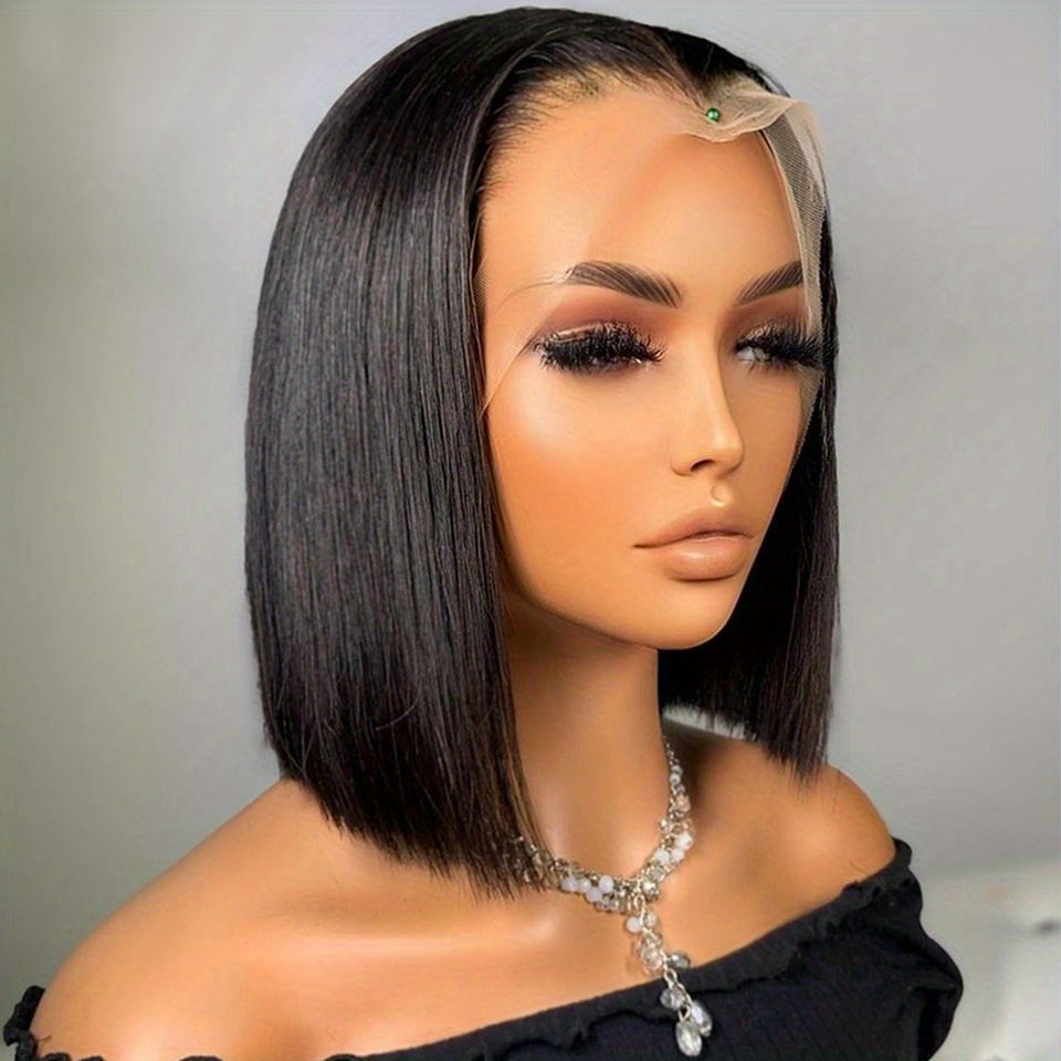 200 Density Straight Bob 13x4 Lace Front Human Hair Wigs Temu South