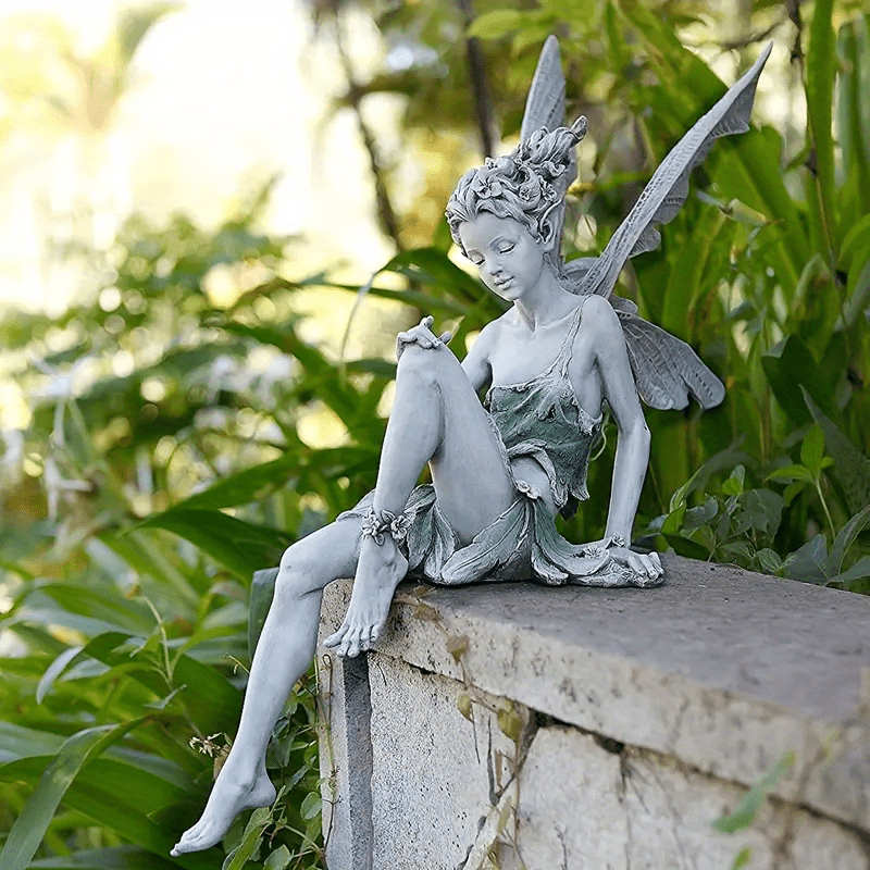 Ornement en résine de forme de chalet de fée de jardin, statue