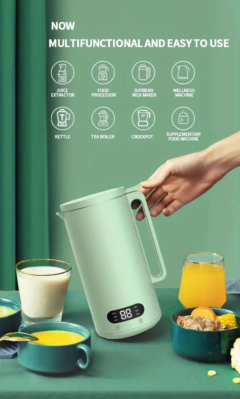 juicer blender soybean milk machine fully automatic household portable open cover safety switch touch control fruit juicer details 6