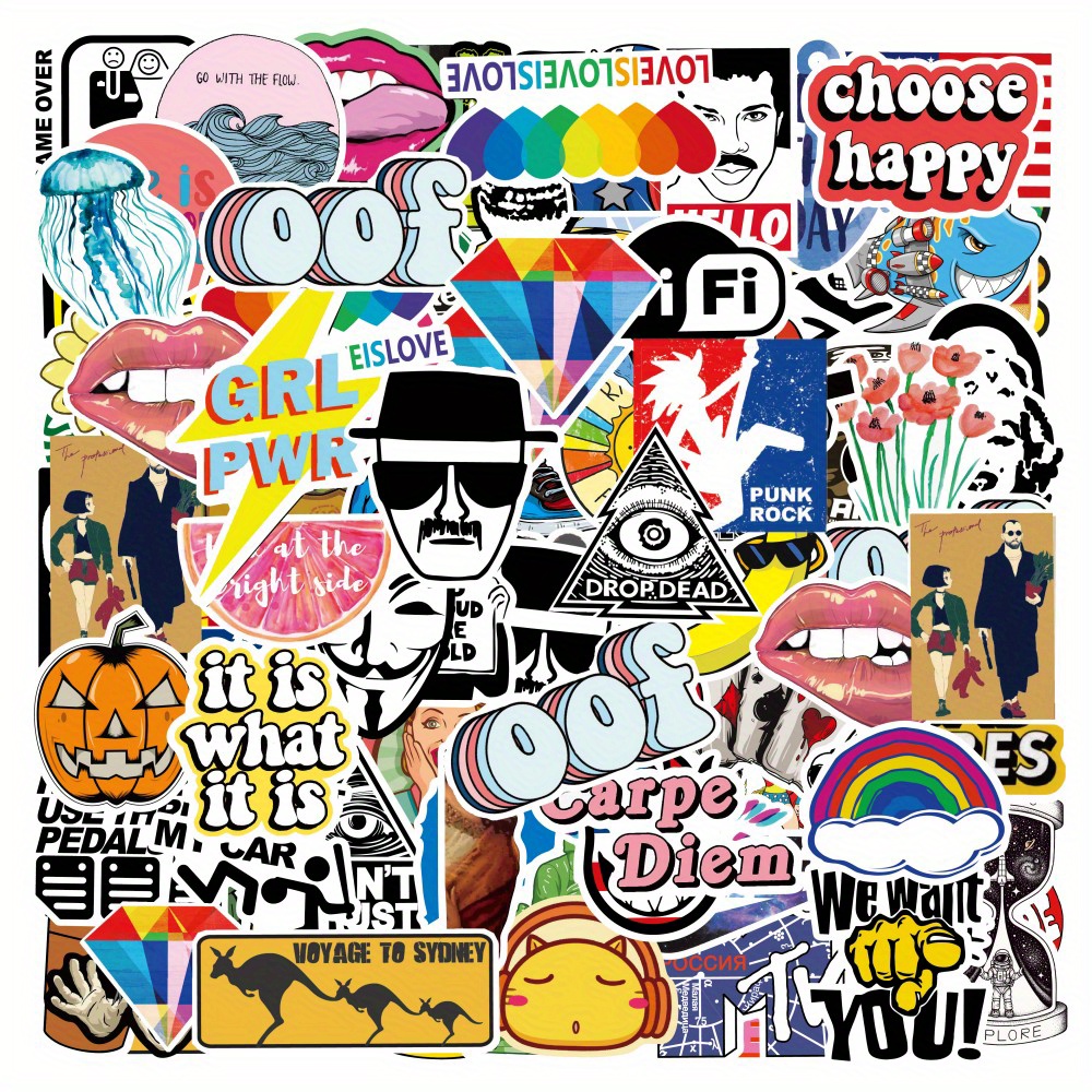 Cool Sticker Style B Random Music Film Vinyl Skateboard - Temu