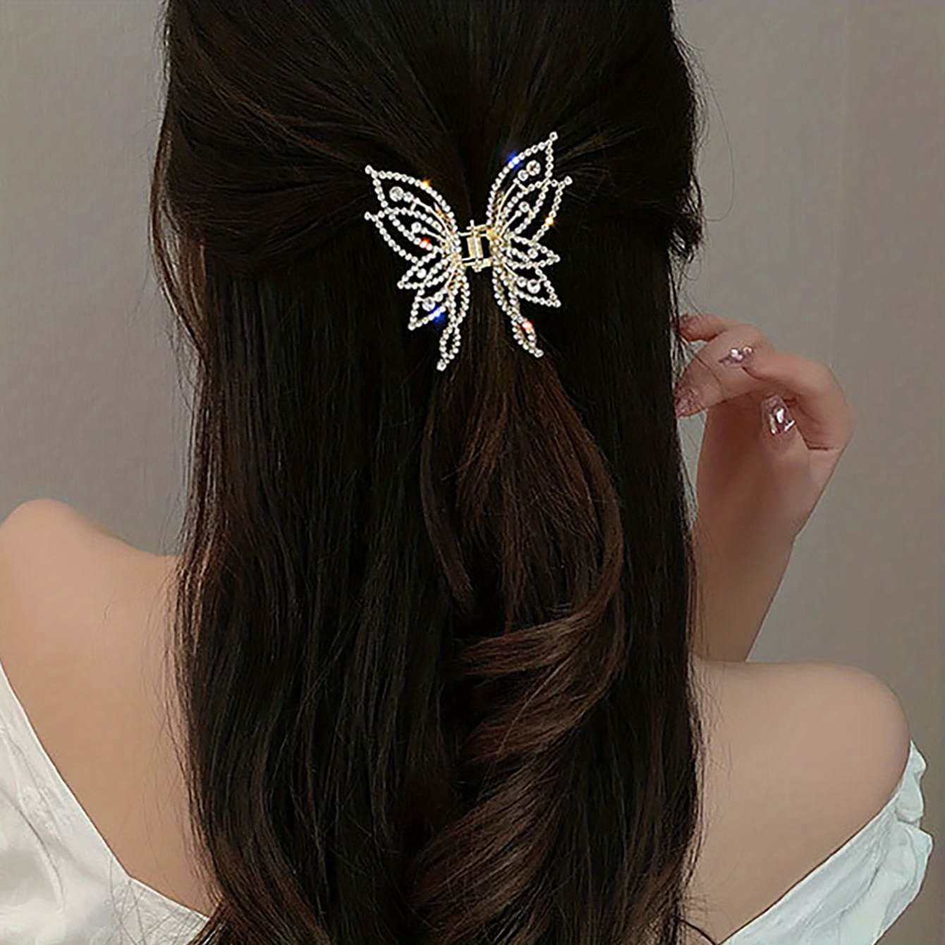 TEMU 1pc Clip Hair Accessory Back Of Head Hair Clip Elegant Temperament High-end Clip Hair Accessory