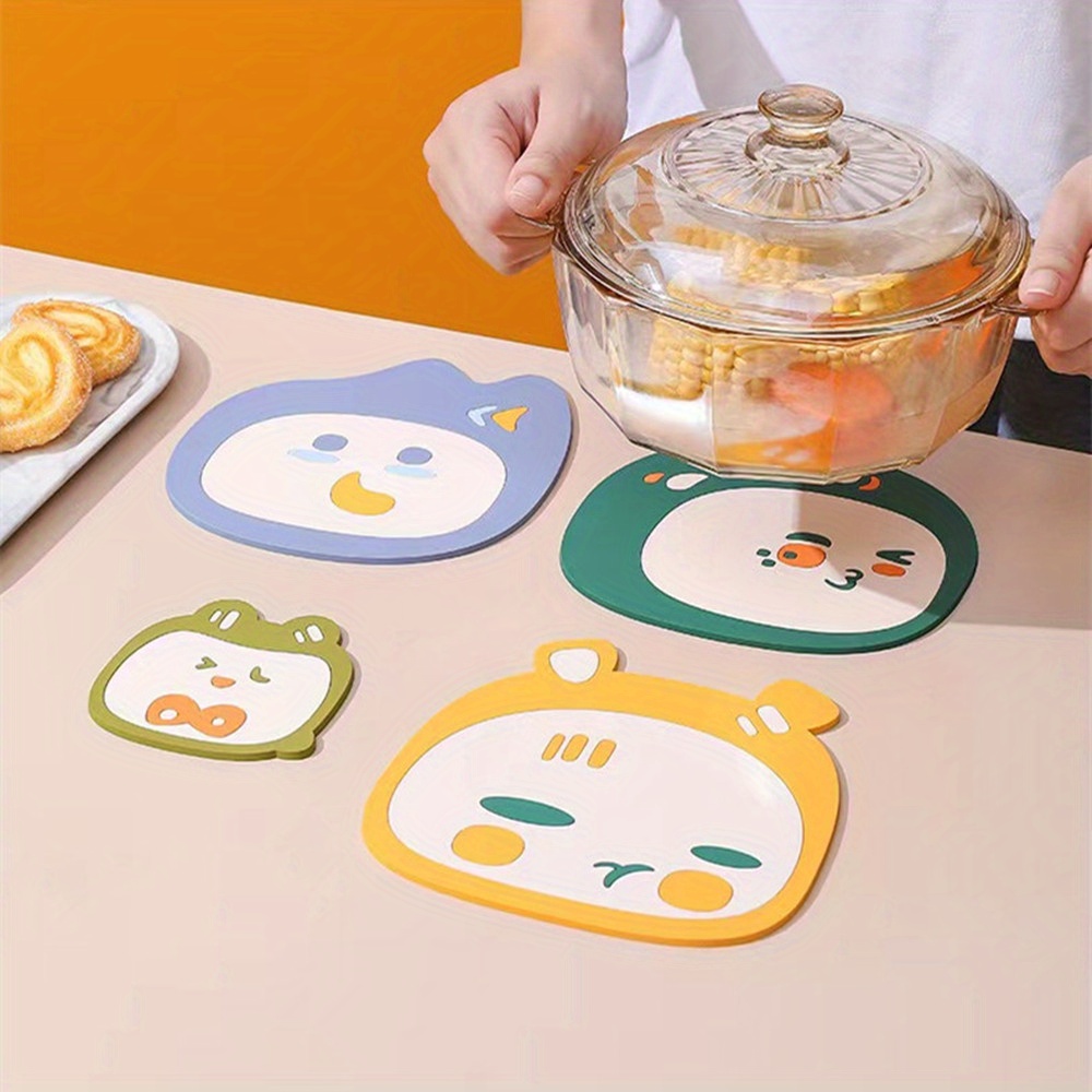 1pc dining table heat insulation mat anti scalding non slip household cartoon placemat high temperature resistant waterproof oil proof bowl mat pot coaster table mat details 4
