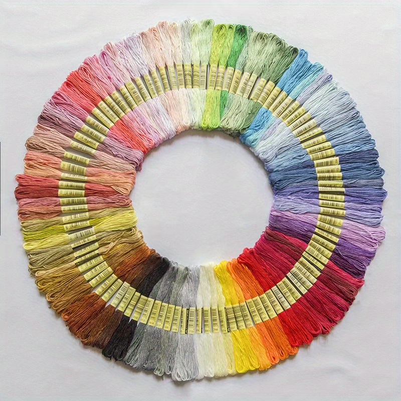 Rainbow Color Embroidery Floss Cotton Cross Stitch Threads - Temu