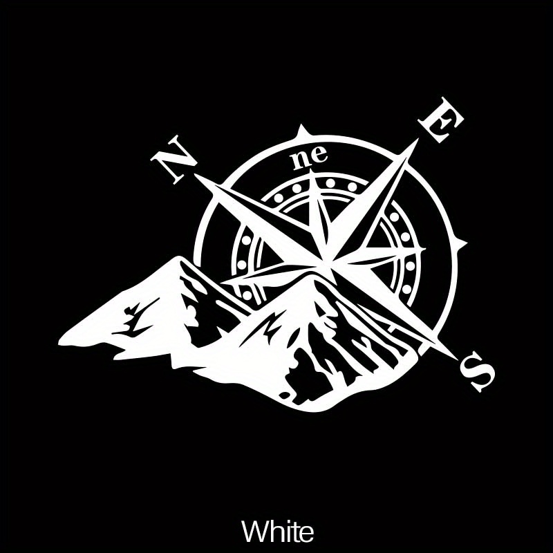 1PC Mountain Compass Stickers For Camper Car Adventure Reflective Decals
