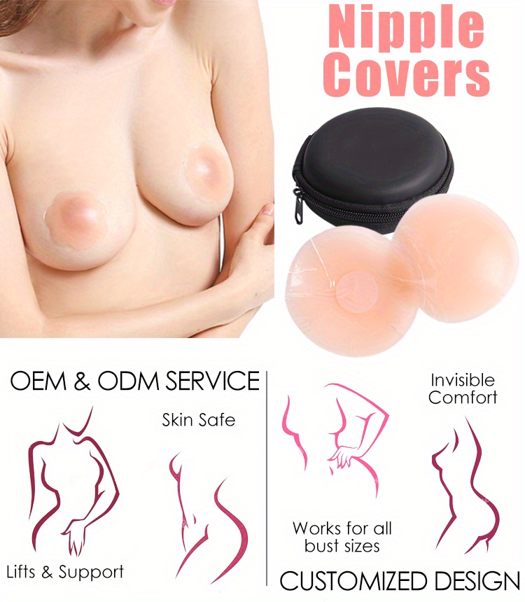 Reusable Silicone Nipple Covers, Strapless Invisible Self-adhesive Breast  Lift Pasties, Women's Lingerie & Underwear Accessories