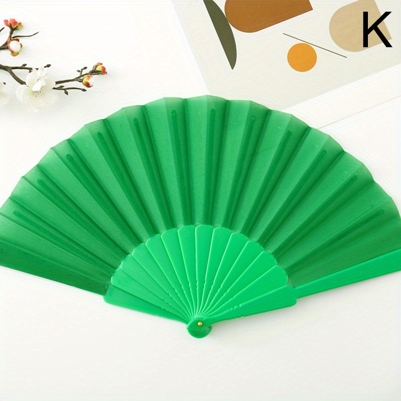 1PC Hand Held Paper Fans Bamboo Folding Fans Handheld Folded Fan for  Wedding Gift, Party Favors, DIY Decoration (White/ Green/ Red/ Blue)