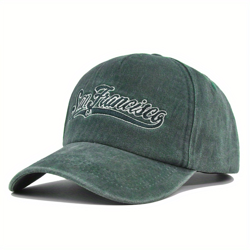 3D Embroidery Baseball Cap Denim Embroidered Sun Visor Curved Brim Hat