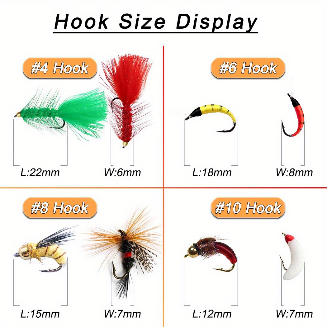  MNFT 32Pcs/Box/Fly Fishing Flies Kit/Nymph Fly Fishing Lure  Dry/Wet Flies Nymphs Ice Fishing Lures Artificial Bait with Boxed : Sports  & Outdoors
