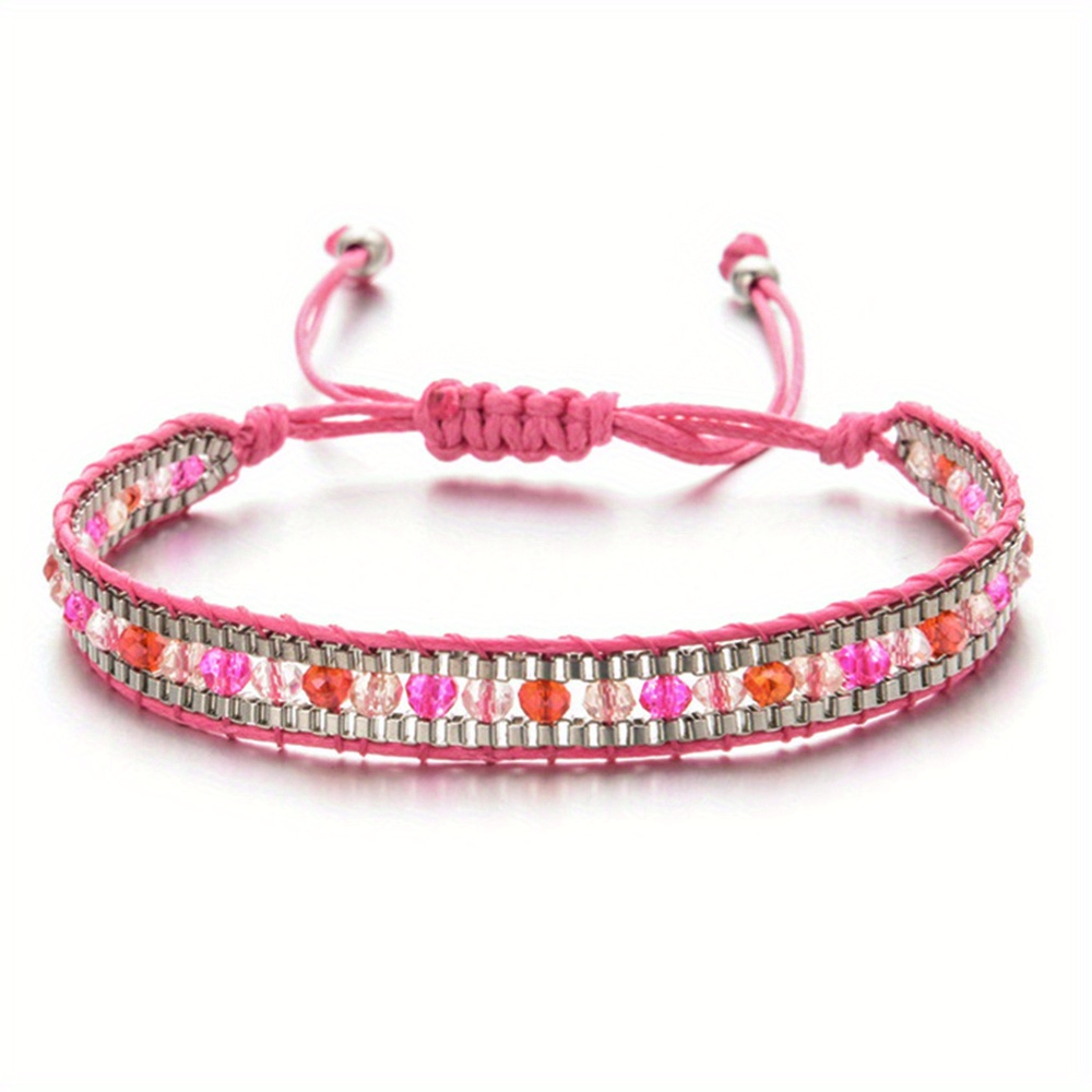 1pc Bohemian Wrap Bracelet Glass Seed Beads Hand Woven Knotted Colorful Friendship Bracelets,Bracelet for Women,Temu