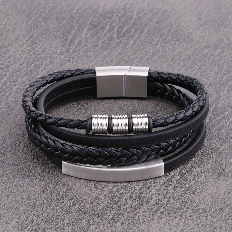 Men's Hand Woven Leather Rope Bracelet