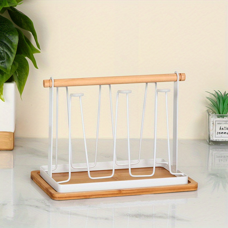 Wrought Iron Cup Drying Rack Stand Non-Slip Metal 6 Hook Cup Dryer Storage Rack  Glass Cup Holder Household Cups Organizer - AliExpress