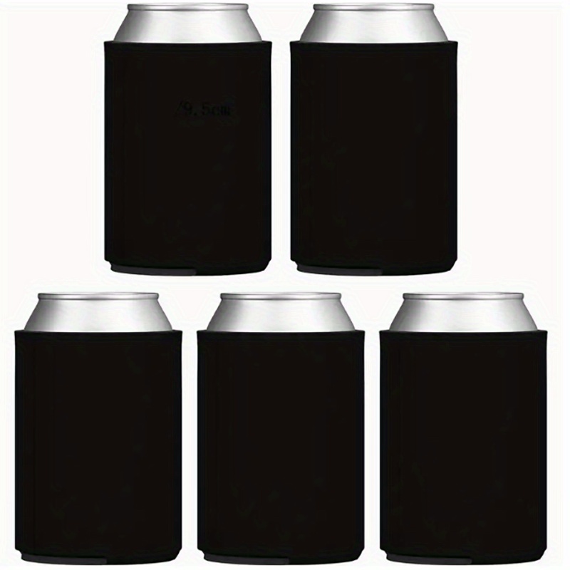 Image of 5pcs Reusable Beer Can Coolers - Soft Insulated Sleeves For Water Bottles And Soda - Perfect For Parties, Events, And Weddings - Bulk Pack