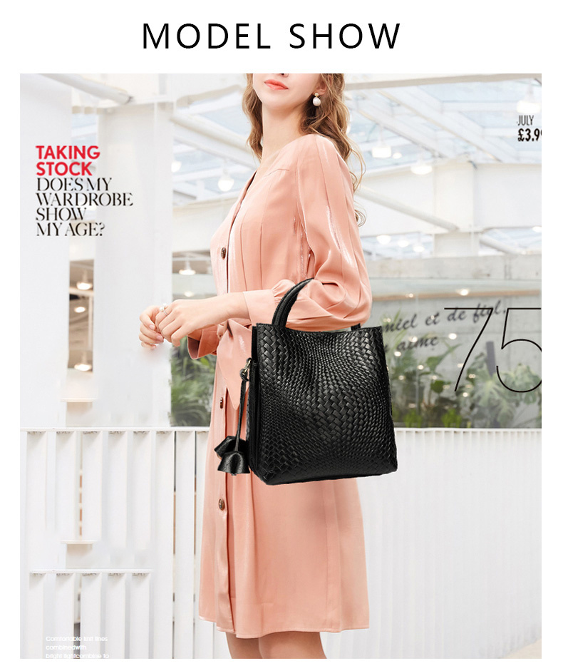 Women's Woven Tote Bag, Fashion Leather Crossbody Bag, Large Capacity  Handbag For Commuter - Temu