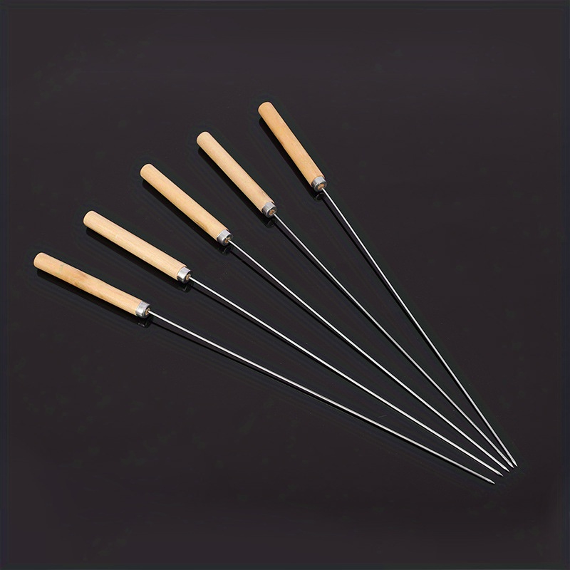 Barbecue Skewers With Wooden Handle Marshmallow Roasting - Temu