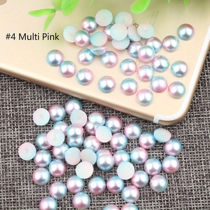 Imitation Pearls Acrylic Beads Flat Back Scrapbook Beads - Temu