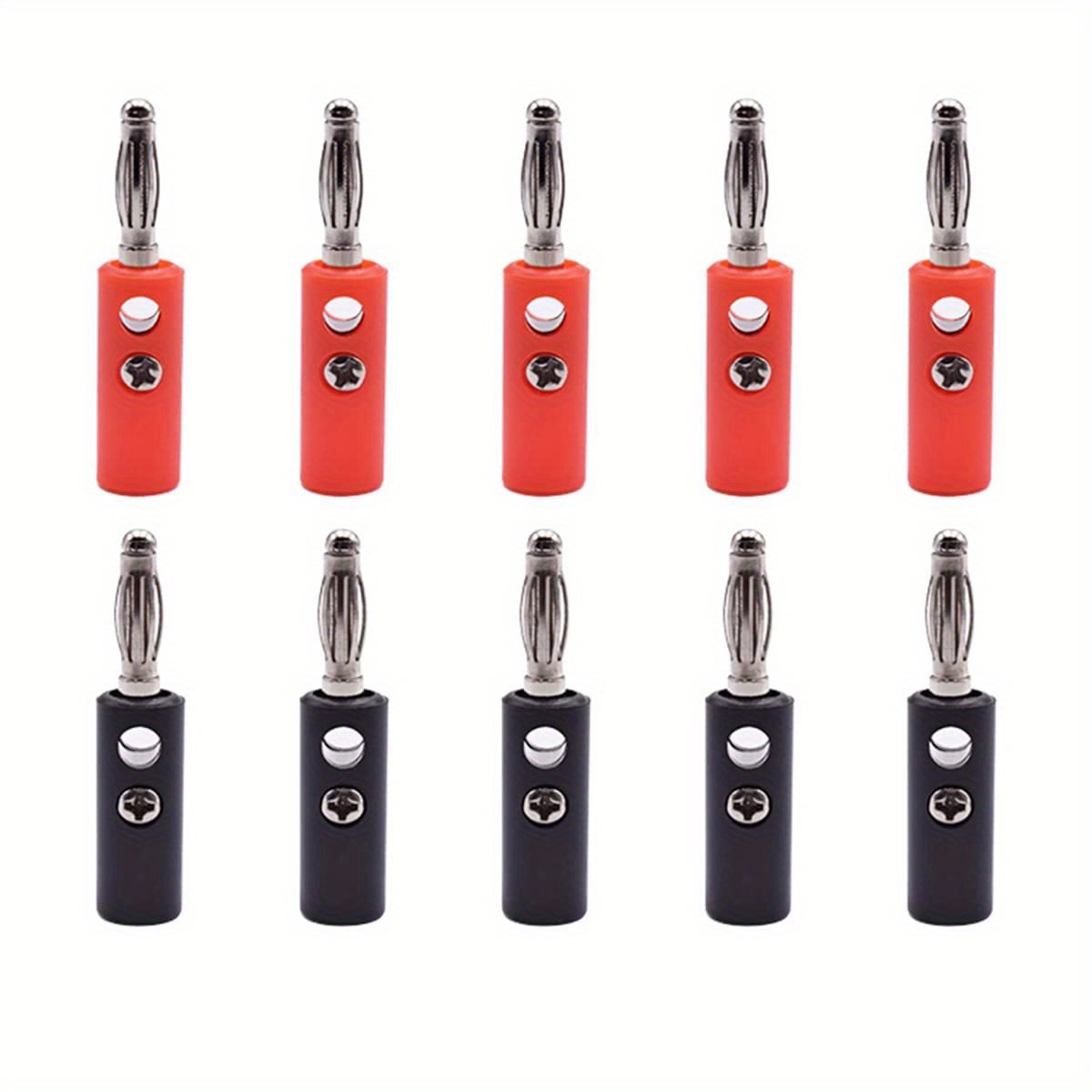 20pcs 4mm Banana Plug Male Audio Speaker Jacks 10 Pairs Red Black