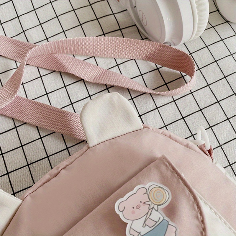 Cute Rabbit Ears Crossbody Bag, Kawaii Cartoon Design Flap Purse, Small