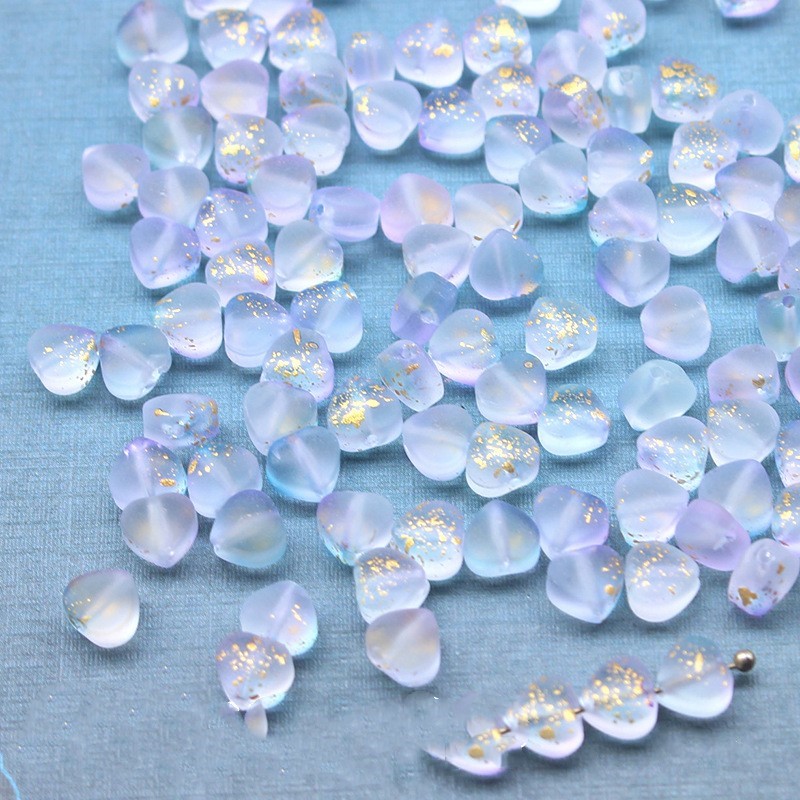 6mm10pcs Vertical Hole Peach Heart Diy Handmade Small Beads Tassel Bracelet Necklace Accessories