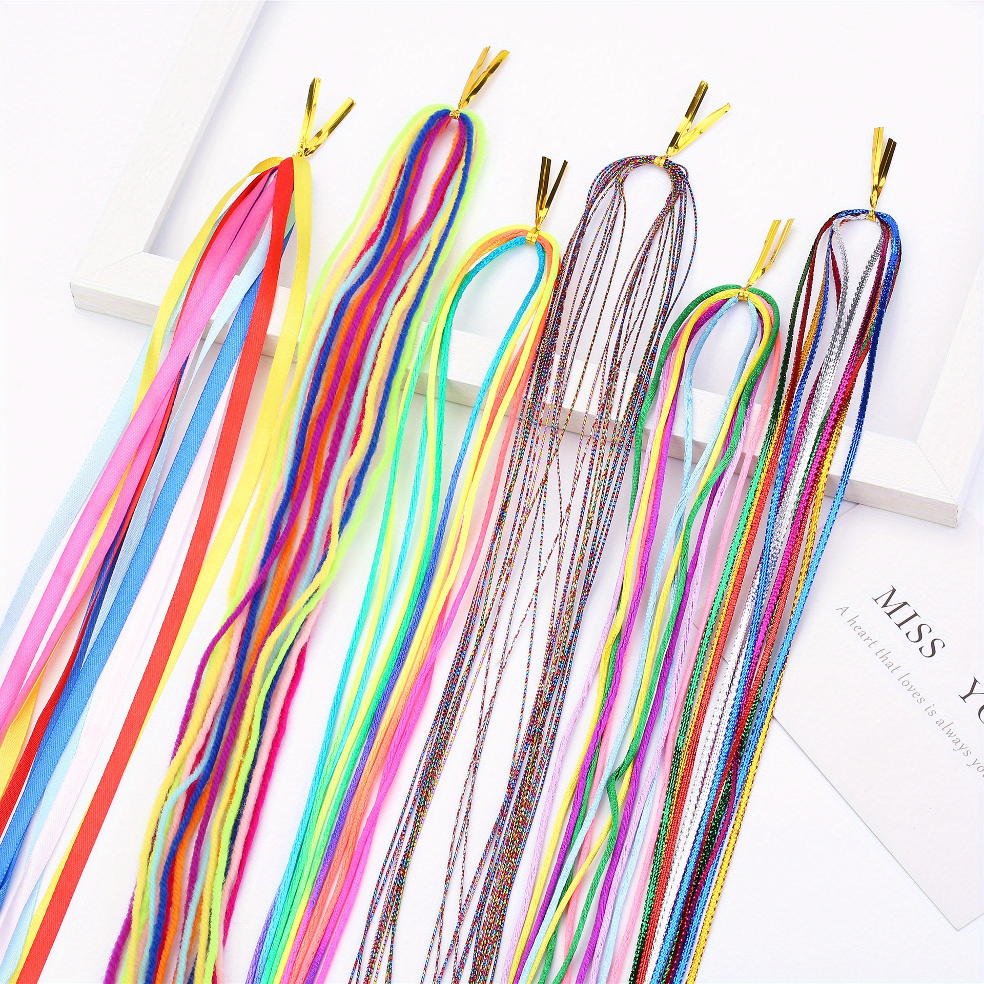 Colorful Braided Hair Color Rope Diy Ponytail Hair Ribbons Braids Hair ...