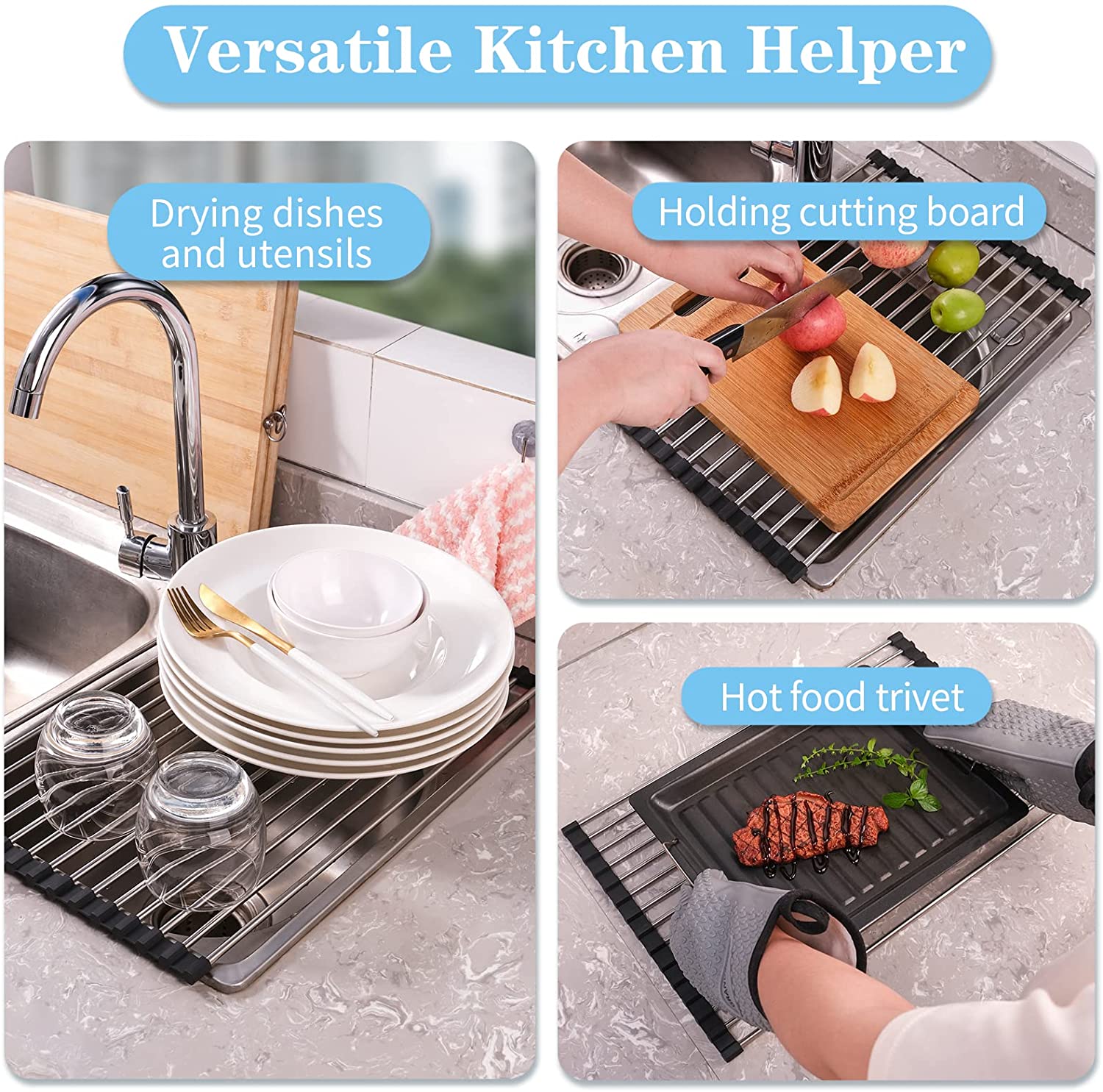 Sink Dish Rack Stainless Steel Durable Foldable Drying Rack Temu