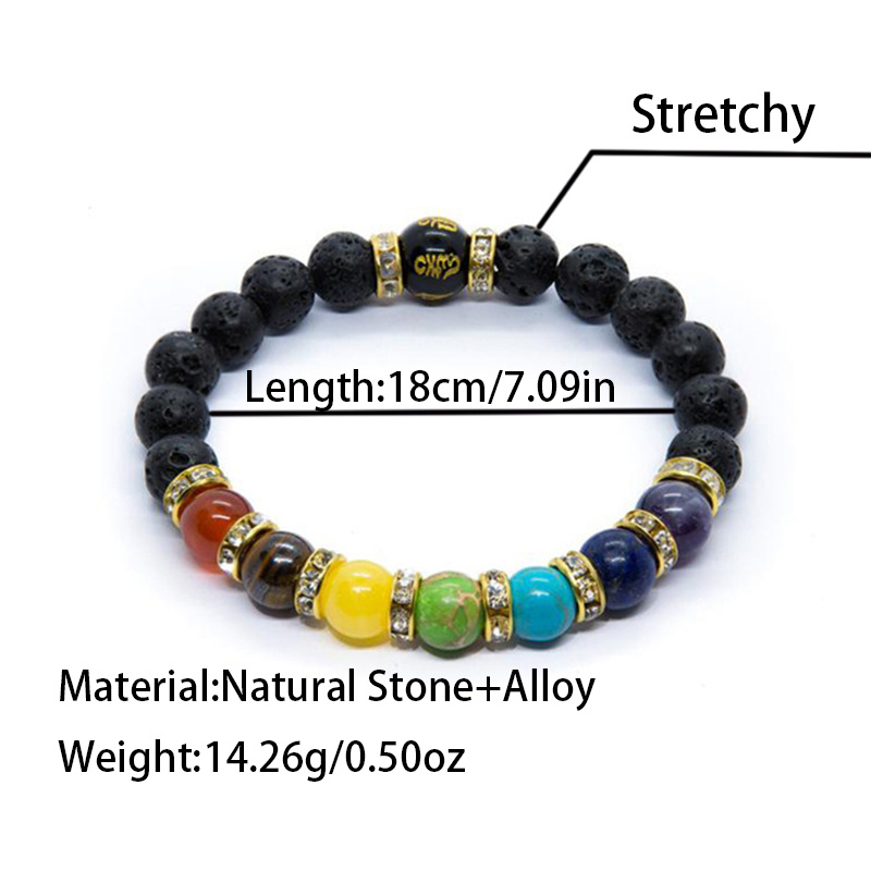 Colorful Natural Stone Anxiety Relief Bracelets Lava Stone - Temu