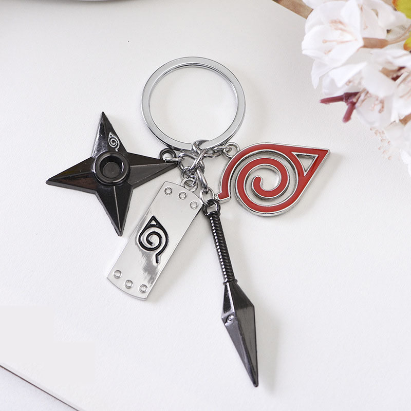 Naruto Anti Leaf Village Keychain, Silver