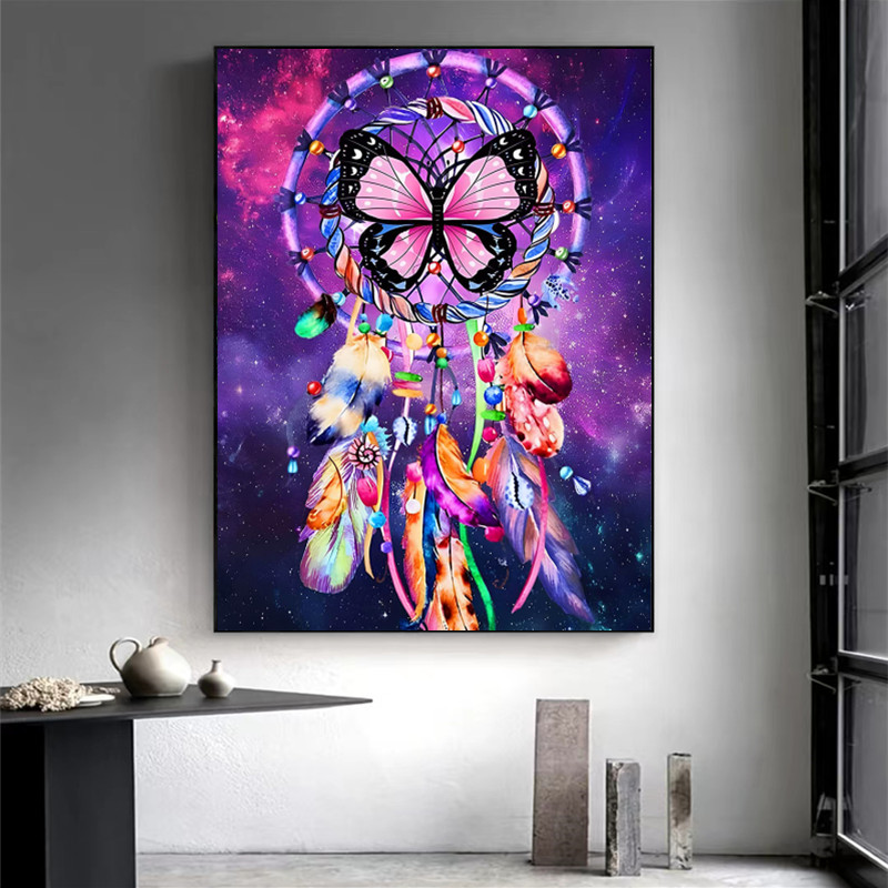 Pink Dream Catcher - 5D Diamond Paintings - DiamondByNumbers - Diamond  Painting art