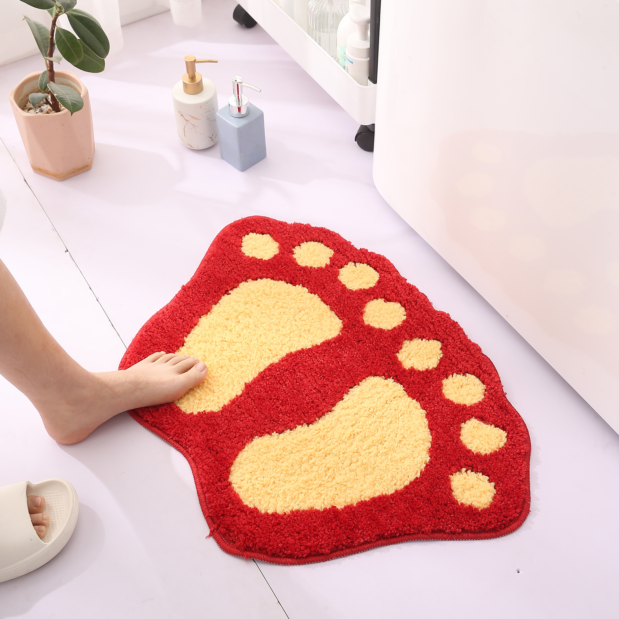 Polyester Fiber Cartoon Animal Floor Mats, Entrance Door Wear-resistant Mats,  Household Bathroom Bathroom Water-absorbent Mats - Temu