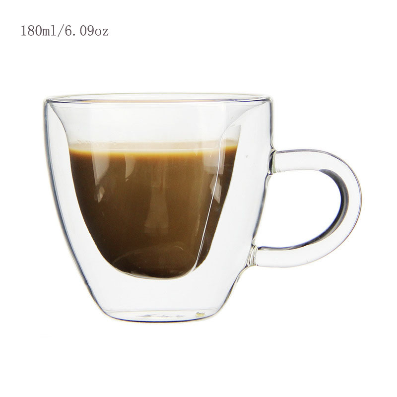 1PCS Creative Heart-shaped Double-layer Glass Love Cup High Borosilicate  Glass Mug Heat Resistant Tea Milk Water Cup