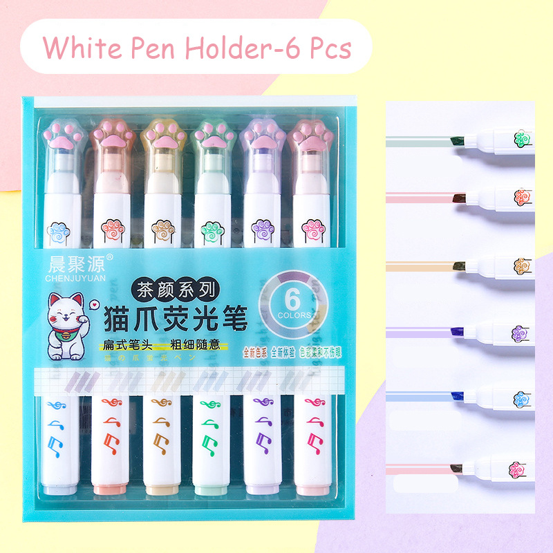 6pcs Highlighters Pastel Pen Set Colored Markers Colors Pens Kawaii Cute  Stationery Office School Supplies