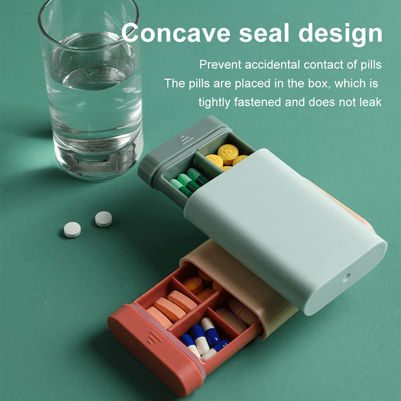 Portable Small Pill Case Travel Medicine Compartment Box Sealed Storage Box  7 Days Sub-Packing Mini Compartment Sealed Box